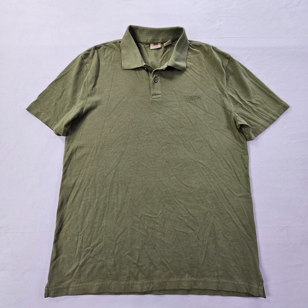 Levi's Green Short Sleeve Relaxed Fit Cotton Polo Shirt Men's S